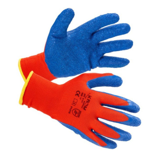 Mănuși protecție latex roșu/albastru K107